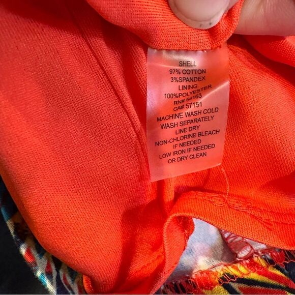 Ellen Tracy colorful a-line sleeveless dress boho print pockets keyhole back - Picture 14 of 16